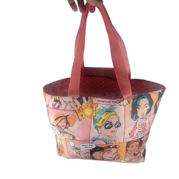 Estee Lauder Summer Glow Time Cartoon Beauty Casual Vacation Resort Tote Bag - Picture 1 of 6